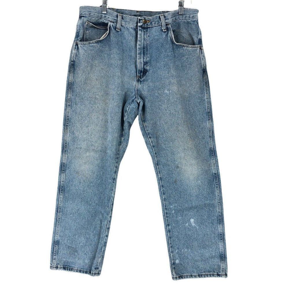 Legendary Gold Mens Jeans 36X30 (34X30) Straight Distressed Denim Frayed Hem